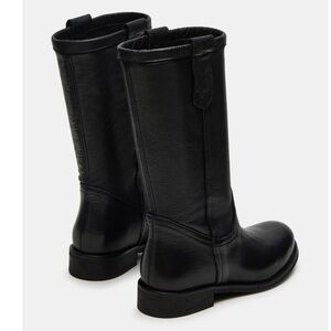 New Steve Madden Ruben Black Leather Mid-Calf Boots 8